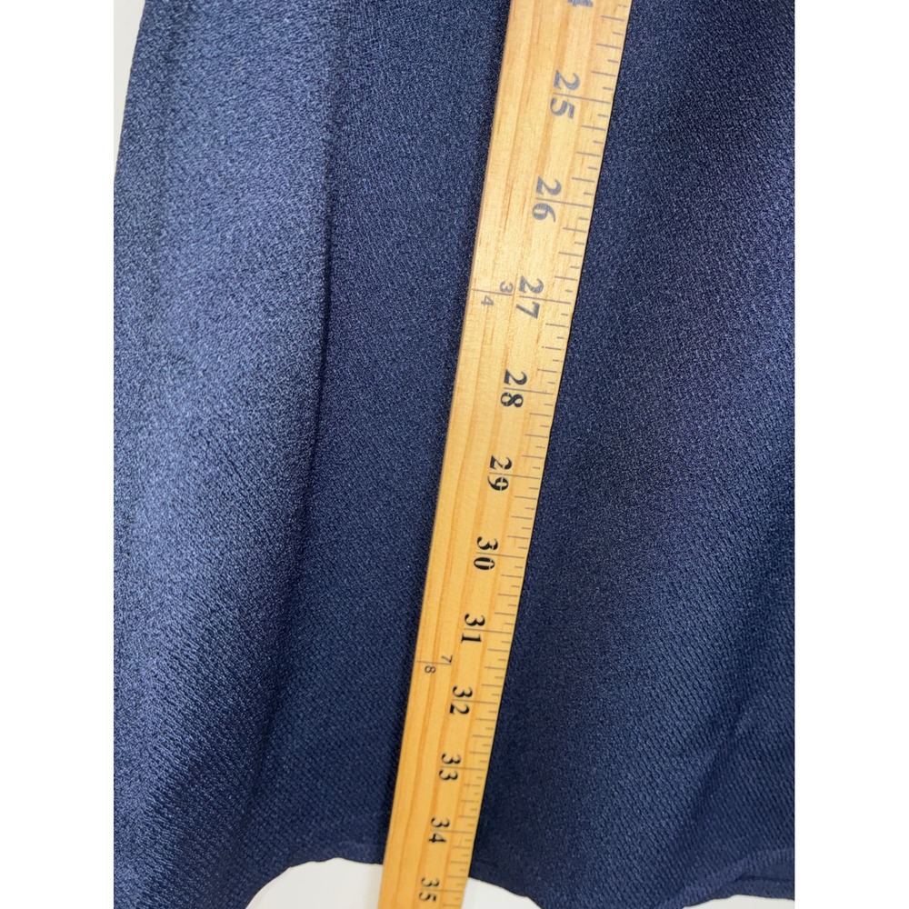 Signature Style Dress Women M Navy Blue Pleated Halter Neck Crepe Lined Mini - Picture 5 of 9